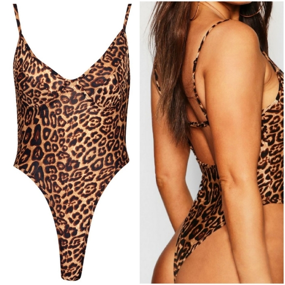 SOLD!!!Boohoo Leopard print cupped bodysuit - Picture 3 of 3